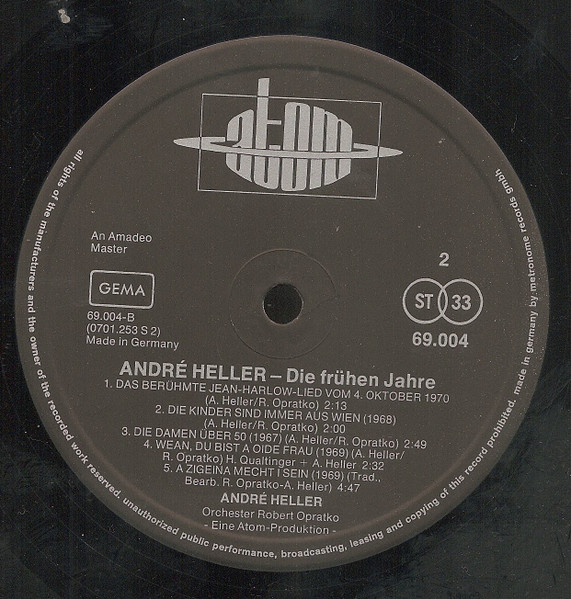Cover zu André Heller - Die Frühen Jahre 1966-1969 | 1975 | Vinyl, LP, Compilation | Pop, Folk, World, & Country | Germany
