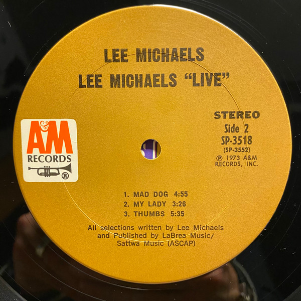 Cover zu Lee Michaels - Live | 1973 | Vinyl, LP, Album, Stereo | Rock | US