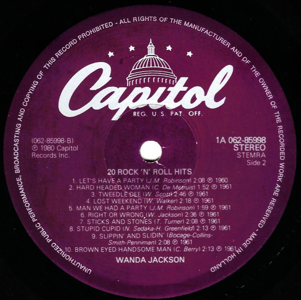 Cover zu Wanda Jackson - 20 Rock 'N' Roll Hits | 1979 | Vinyl | Rock | Netherlands