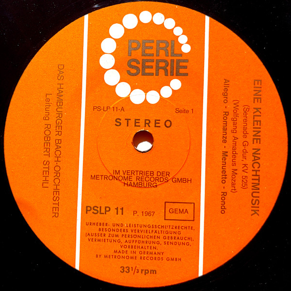 Cover zu Wolfgang Amadeus Mozart, Johann Sebastian Bach, Bach-Orchester Hamburg, Robert Stehli - Eine kleine Nachtmusik - Suite für Orchester Nr. 3 D-dur | 1967 | Vinyl, LP, Stereo | Classical