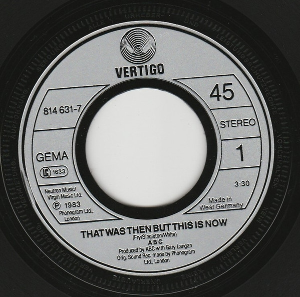 Cover zu ABC - That Was Then But This Is Now | 1983 | Vinyl, Stereo, 45 RPM, 7