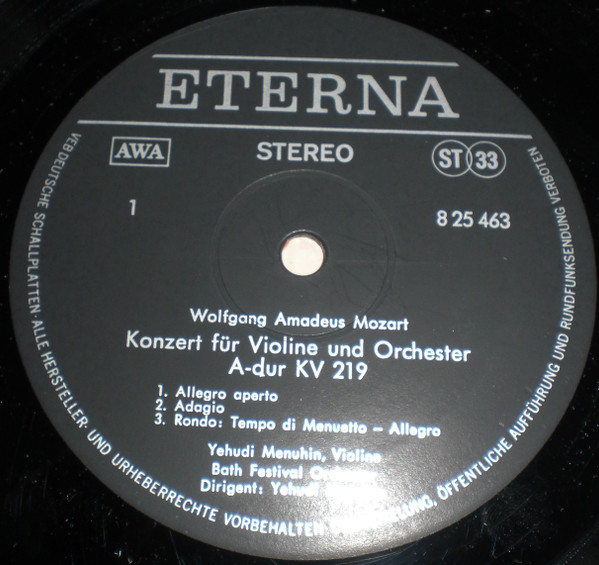Cover zu Wolfgang Amadeus Mozart / Max Bruch - Konzert Für Violine Und Orchester A-Dur KV 219 / Konzert Für Violine Und Orchester G-Moll Op. 26 | 1972 | Classical
