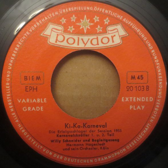 Cover zu Willy Schneider - Ki-Ka-Karneval | Vinyl, 45 RPM, 7