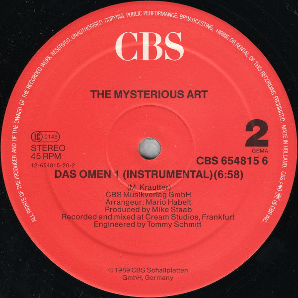 Cover zu Mysterious Art - Das Omen (Teil 1) | 1989 | Vinyl, 12