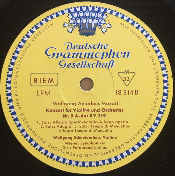 Cover zu Wolfgang Amadeus Mozart / Wolfgang Schneiderhan, Berliner Philharmoniker, Hans Rosbaud, Wiener Symphoniker, Ferdinand Leitner - Konzert Für Violine Und Orchester Nr. 4 D-Dur KV 218 & Konzer