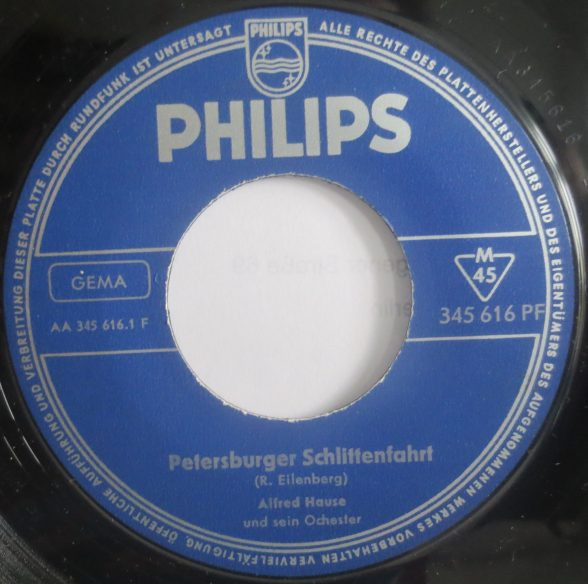 Cover zu Orchester Alfred Hause - Petersburger Schlittenfahrt | 1963 | Vinyl, 45 RPM, 7