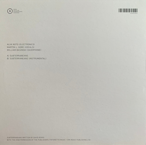 Cover zu Alva Noto Feat. Martin L. Gore & William Basinski - Subterraneans | 2022 | Vinyl, 12
