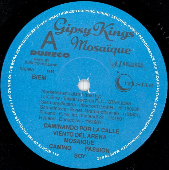 Cover zu Gipsy Kings - Mosaique | 1989 | Vinyl, LP, Album, Stereo | Latin | Europe