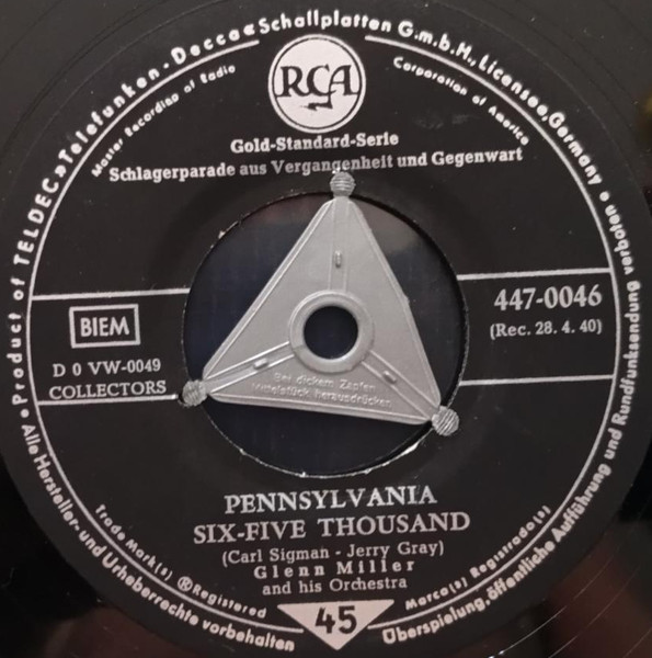 Bild Glenn Miller And His Orchestra – Pennsylvania Six-Five Thousand | Vinyl, 45 RPM, 7″, Single | Jazz, Pop | Germany Schallplatten Ankauf
