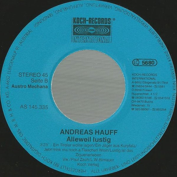 Cover zu Andreas Hauff - Sag' Dankeschön Mit Roten Rosen (Neuaufnahme) | Vinyl, Stereo, 45 RPM, 7