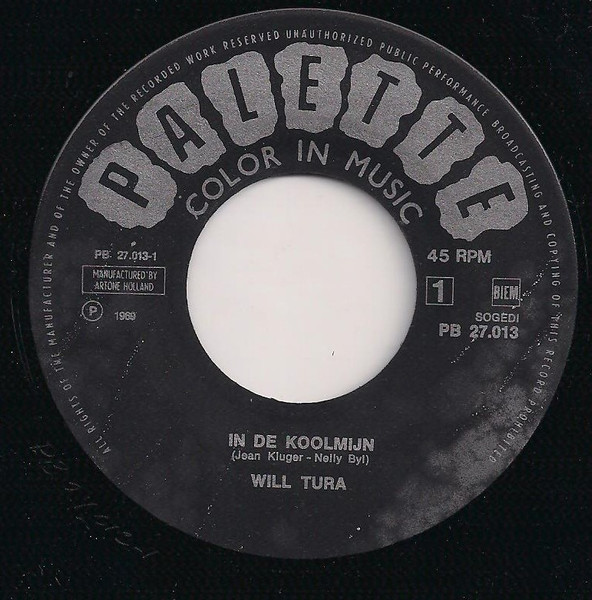 Cover zu Will Tura - In De Koolmijn | 1969 | Vinyl, 45 RPM, 7
