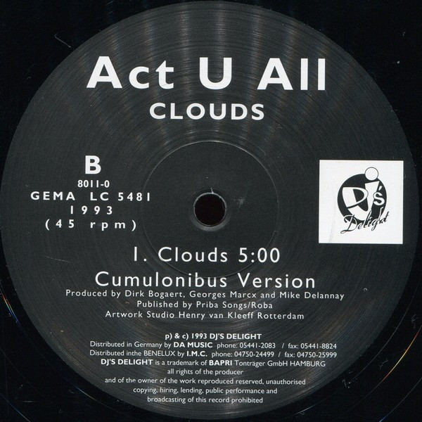 Cover zu Act U All - Clouds | 1993 | Vinyl, 12