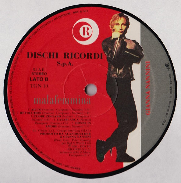 Cover zu Gianna Nannini - Malafemmina | Vinyl, LP, Album, Stereo | Rock, Pop | Italy