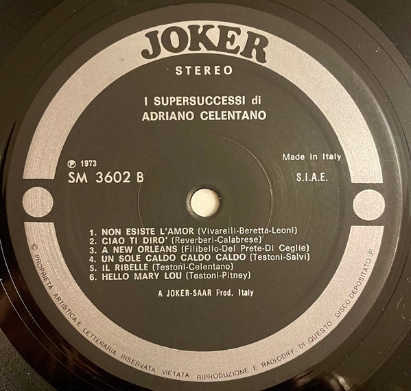 Cover zu Adriano Celentano - 12 Supersuccessi | 1973 | Vinyl, LP, Compilation | Jazz, Rock, Latin | Italy