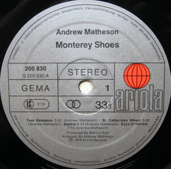 Cover zu Andrew Matheson - Monterey Shoes | 1979 | Vinyl, LP, Album | Rock | Germany