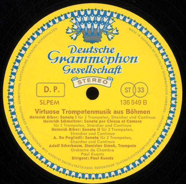 Cover zu Adolf Scherbaum, Orchestre De Chambre Paul Kuentz · Leitung: Paul Kuentz - Virtuose Trompetenmusik Aus Böhmen | 1967 | Vinyl, LP, Album, Stereo | Classical | Germany
