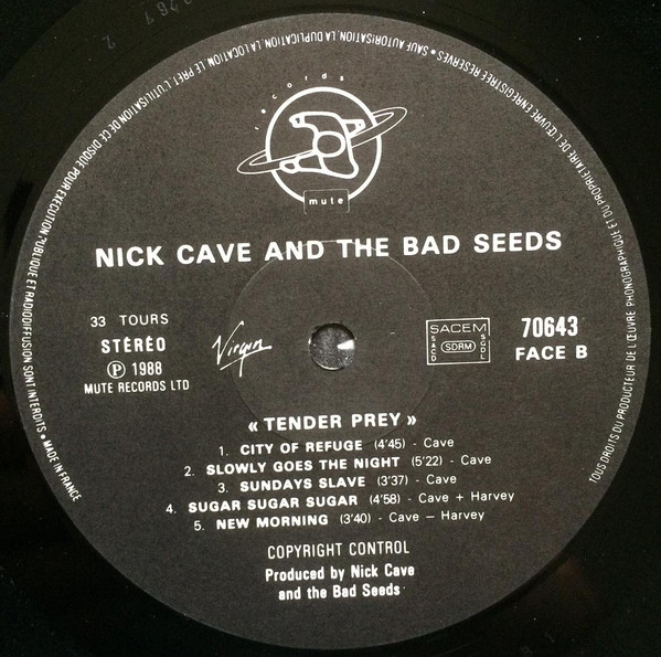 Cover zu Nick Cave & The Bad Seeds - Tender Prey | Vinyl, LP, Album | Rock | France