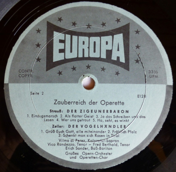 Cover zu Orchester Der Staatsoper Hamburg, Chor Der Hamburgischen Staatsoper - Zauberreich Der Operette | 1965 | Vinyl, LP, Mono, Compilation | Classical | Germany
