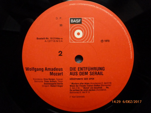 Cover zu Wolfgang Amadeus Mozart - Die Entführung Aus Dem Serail | 1973 | Vinyl, LP, Mono | Classical | Germany
