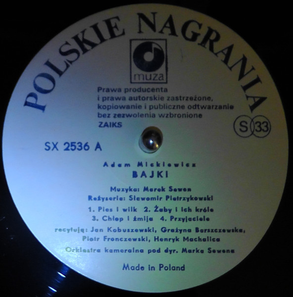 Cover zu Adam Mickiewicz - Bajki | 1987 | Vinyl, LP | Children's | Poland