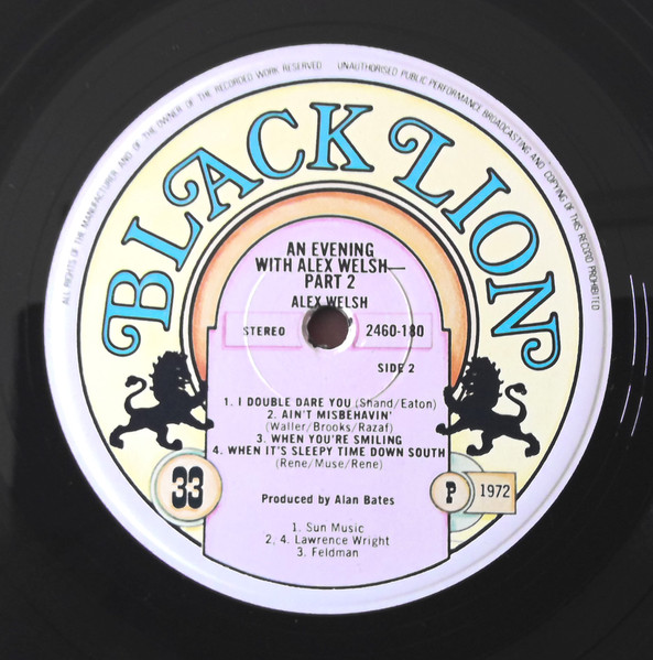 Cover zu Alex Welsh Featuring George Chisholm, Humphrey Lyttelton, Bruce Turner - An Evening With Alex Welsh And His Friends (Part 2) | 1972 | Vinyl, LP, Album, Stereo | Jazz | UK
