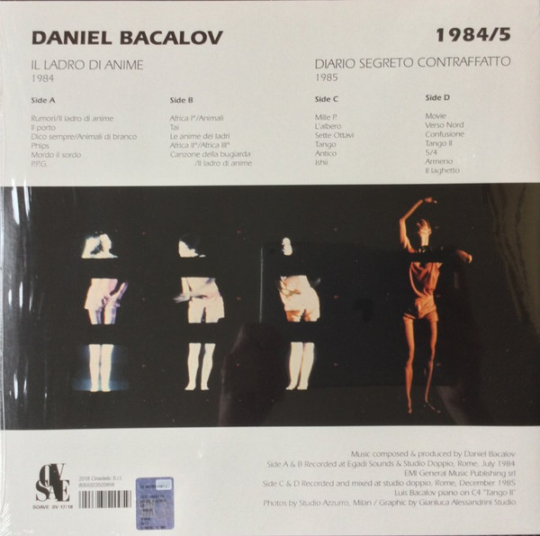 Cover zu Daniel Bacalov - 1984/5 Il Ladro Di Anime - Diario Segreto Contraffatto | 2018 | Vinyl, LP, Reissue, All Media, Limited Edition, Compilation | Electronic, Classical, Stage & Screen | Italy