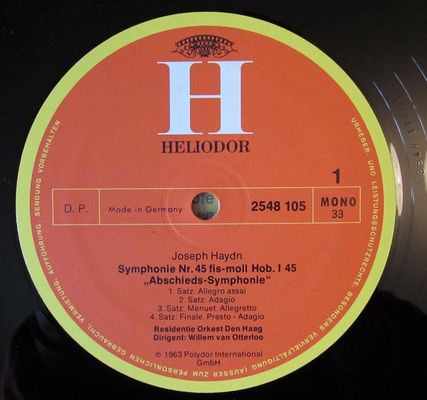 Cover zu Joseph Haydn, Residentie Orkest, Willem Van Otterloo -