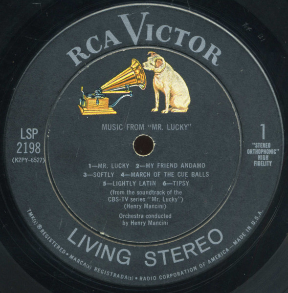 Cover zu Henry Mancini - Music From Mr. Lucky | 1960 | Vinyl, LP, Album, Stereo | Jazz, Stage & Screen | US