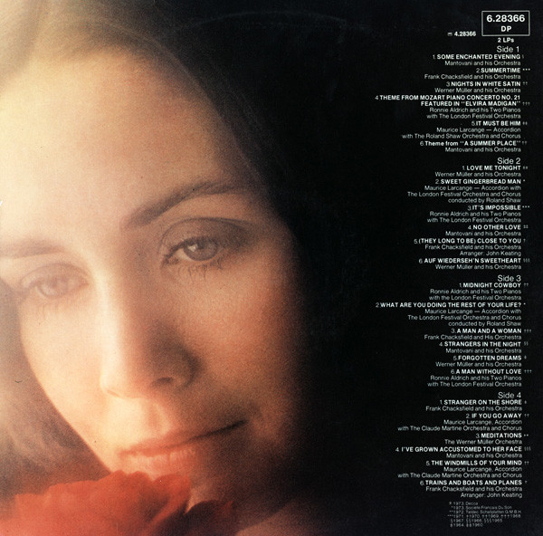 Cover zu Mantovani, Frank Chacksfield, Ronnie Aldrich, Werner Müller, Maurice Larcange - Soft And Easy (24 Goldene Melodien) | 1976 | Vinyl, LP, Compilation | Electronic, Pop, Stage & Screen