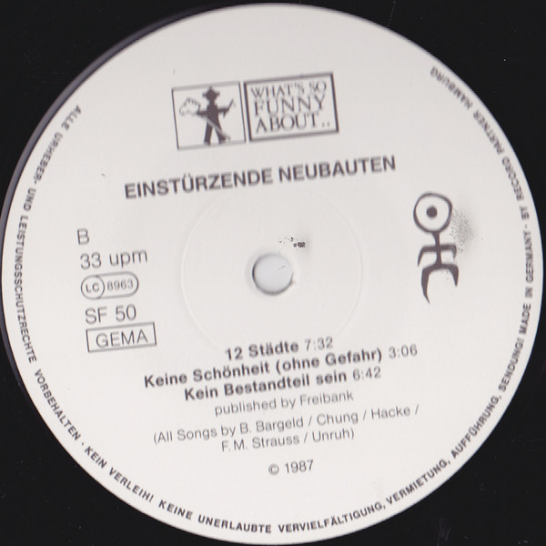 Cover zu Einstürzende Neubauten - Fuenf Auf Der Nach Oben Offenen Richterskala | 1987 | Vinyl, LP, Album | Electronic, Rock | Germany
