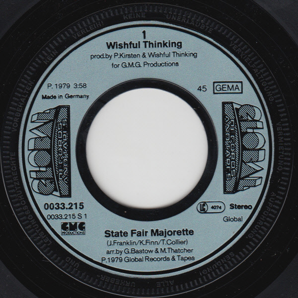 Cover zu Wishful Thinking - State Fair Majorette | 1979 | Vinyl, Stereo, 45 RPM, 7