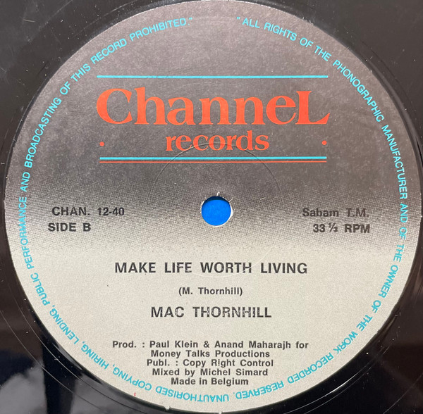 Cover zu Mac Thornhill - No Way To Control It | Vinyl, 12