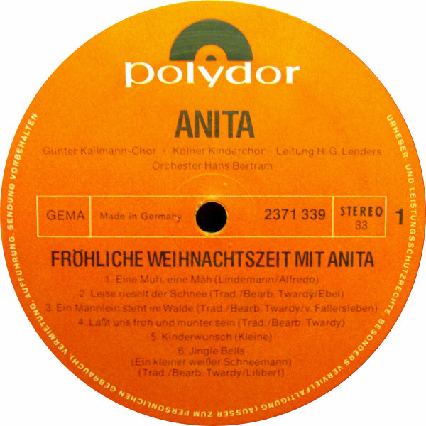 Cover zu Anita Hegerland - Fröhliche Weihnachtszeit Mit Anita | 1972 | Vinyl, LP, Album | Pop | Germany