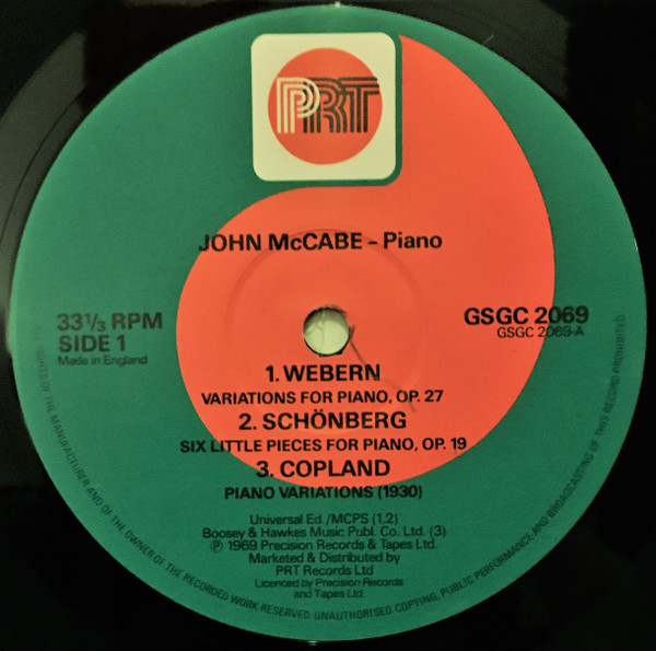Cover zu John McCabe (2) - Twentieth Century Piano Music | Vinyl, LP, Stereo, Reissue | Classical | UK