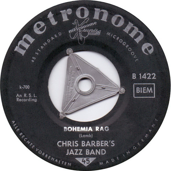 Bild Chris Barber’s Jazz Band – Bohemia Rag / Swanee River | Vinyl, 45 RPM, 7″, Single | Jazz | Germany Schallplatten Ankauf