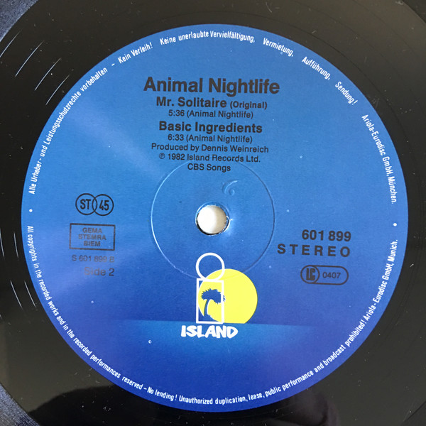 Cover zu Animal Nightlife - Love Is Just The Great Pretender '85 | 1985 | Vinyl, 12