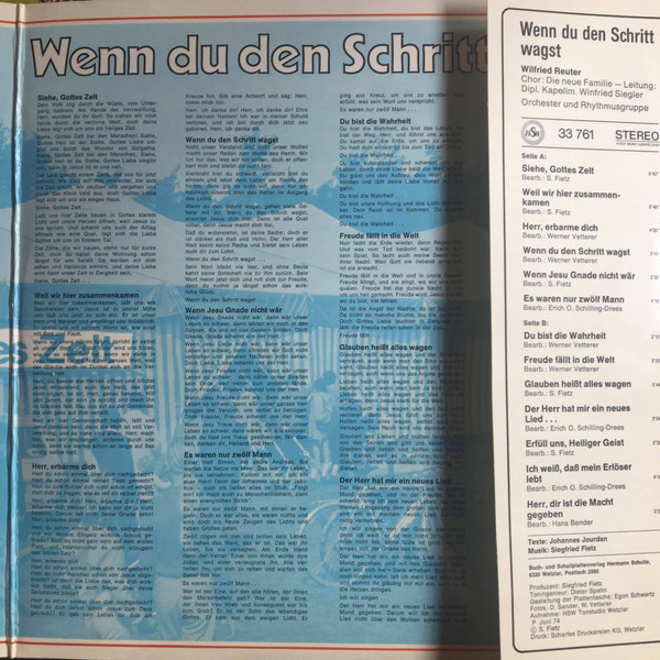 Cover zu Wilfried Reuter - Wenn Du Den Schritt Wagst | 1974 | Vinyl, LP, Album | Non-Music, Folk, World, & Country | Germany