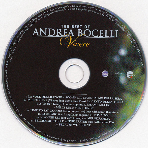 Cover zu Andrea Bocelli - Vivere - The Best Of Andrea Bocelli | 2007 | CD, Compilation, Deluxe Edition, DVD, DVD-Video | Pop, Classical | Europe