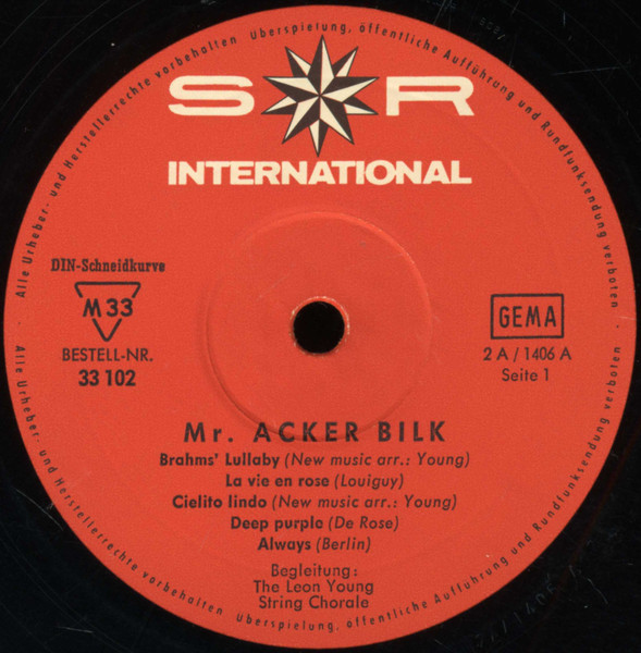 Cover zu Acker Bilk - Mr. Acker Bilk | 1964 | Vinyl, LP, Mono, Club Edition, Compilation, 10
