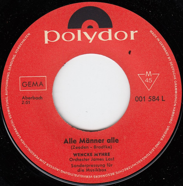 Cover zu Wencke Myhre - Keine Post Von Dir / Alle Männer, Alle | 1967 | Vinyl, 45 RPM, 7