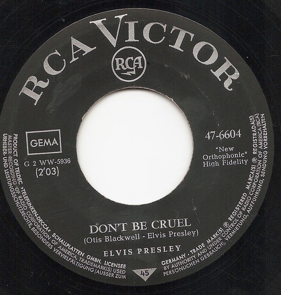 Cover zu Elvis Presley - Hound Dog / Don't Be Cruel | 1968 | Vinyl, 45 RPM, 7