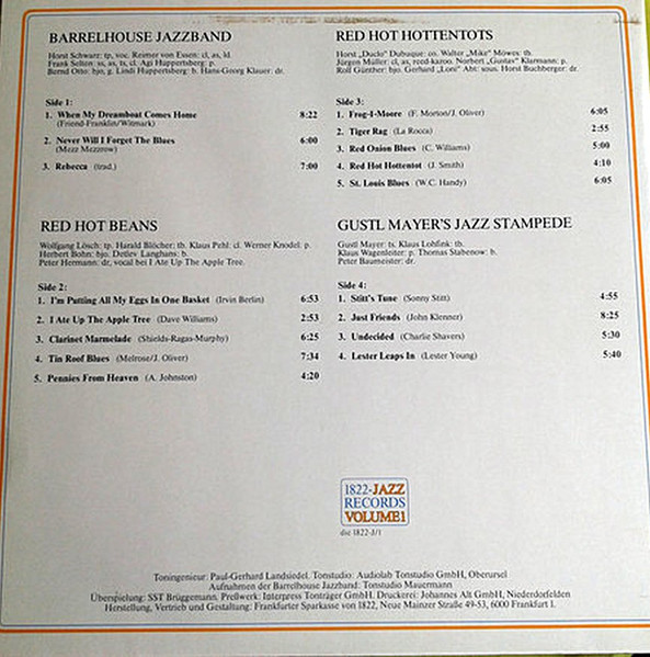 Cover zu Barrelhouse Jazzband / Gustl Mayer's Jazz Stampede / Red Hot Beans / Red Hot Hottentots - Hot Frankfurt Mainstream Live | 1993 | Vinyl, LP, Compilation | Jazz, Blues | Germany