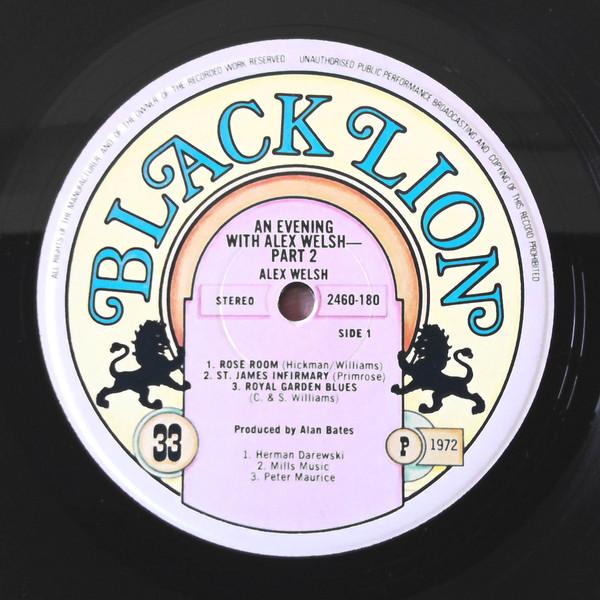 Cover zu Alex Welsh Featuring George Chisholm, Humphrey Lyttelton, Bruce Turner - An Evening With Alex Welsh And His Friends (Part 2) | 1972 | Vinyl, LP, Album, Stereo | Jazz | UK