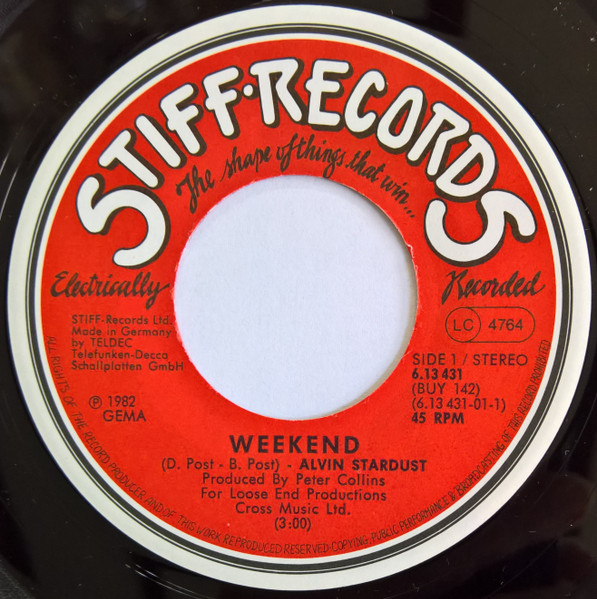 Cover zu Alvin Stardust - Weekend | 1982 | Vinyl, 45 RPM, 7
