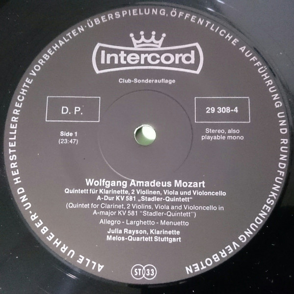 Cover zu Wolfgang Amadeus Mozart, Melos Quartett, Julia Rayson, Johann Sebastian Bach - Klarinettenquintett A-Dur KV 581 Quintet For Clarinet In A Major KV 581/ Fünf Vierstimmige Fugen Aus Joh. Se. B
