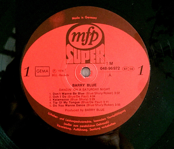 Cover zu Barry Blue - Dancin' On A Saturday Night | 1975 | Vinyl, LP, Compilation | Pop | Germany