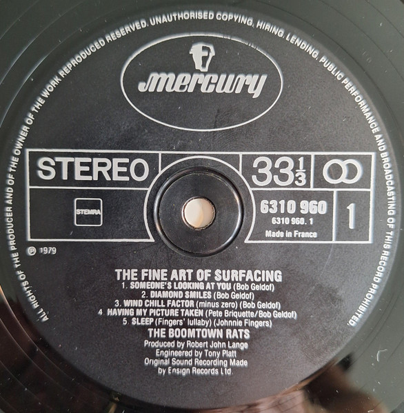 Cover zu The Boomtown Rats - The Fine Art Of Surfacing | 1979 | Vinyl, LP, Album, Stereo | Rock | Netherlands