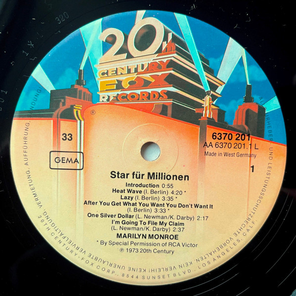 Cover zu Marilyn Monroe - Star Für Millionen | Vinyl, LP, Reissue, Compilation | Pop, Stage & Screen | Germany