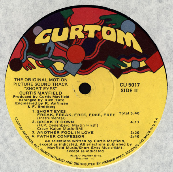 Cover zu Curtis Mayfield - Short Eyes - The Original Picture Soundtrack | 1977 | Vinyl, LP, Album | Funk / Soul, Stage & Screen | US