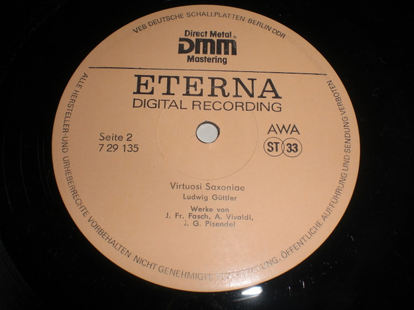 Cover zu Virtuosi Saxoniae, Ludwig Güttler - Virtuosi Saxoniae • Ludwig Güttler | 1988 | Vinyl, LP, Album | Classical | German Democratic Republic (GDR)